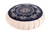 Meditation Cushion Zafu With Buckwheat Hulls Filled - Mandala Geometric Embroidered